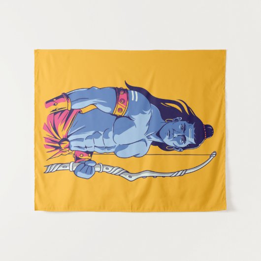 Rama Hindu Deity Wandteppich (Vorderseite (Horizontal))