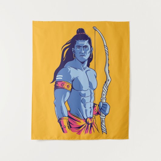 Rama Hindu Deity Wandteppich (Vorderseite)