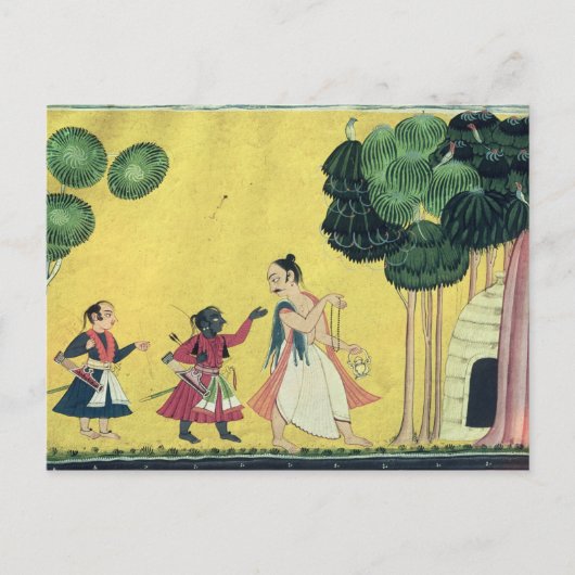 Rama und Lakshmana in Begleitung von Visvamitra Postkarte (Vorderseite)
