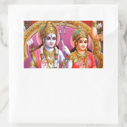 RAMA UND SITA RECHTECKIGER AUFKLEBER (Tasche)