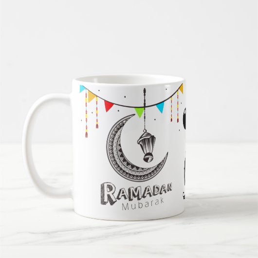 Ramadam Mubarak Entwurfs-Tasse Kaffeetasse (Links)