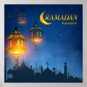Ramadan Blue Colorful Lanterns Poster (Vorne)