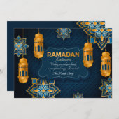 Ramadan Blue und Gold Grußkarte Feiertagskarte (Vorne/Hinten)