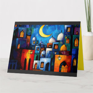 Ramadan Cityscape Eine lebendige Mischung aus Fa Karte