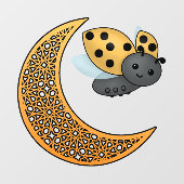 Ramadan Crescent Moon Ladybug Fensteraufkleber (Blatt)
