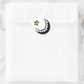 Ramadan Crescent Moon und Star Swoosh Runder Aufkleber (Tasche)