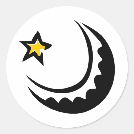 Ramadan Crescent Moon und Star Swoosh Runder Aufkleber (Vorderseite)
