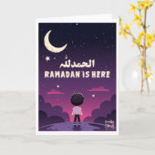 Ramadan - Cute Boy Karte (Gelbe Blume)