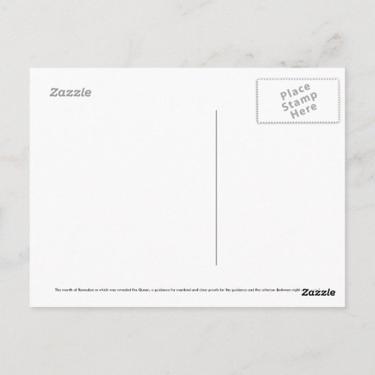 Ramadan: Der Monat des Korans Postkarte (Rückseite)