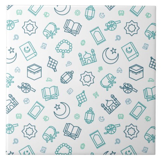 Ramadan Doodles Tile Fliese (Vorderseite)