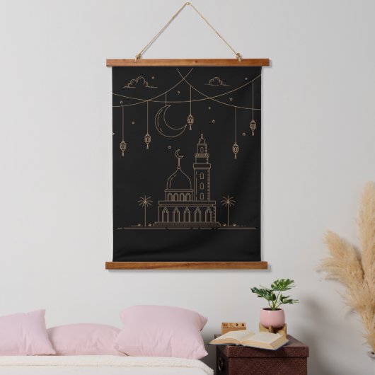 Ramadan Eid Zuhause Wall Decke Wandteppich Mit Holzrahmen (Schlafzimmer)