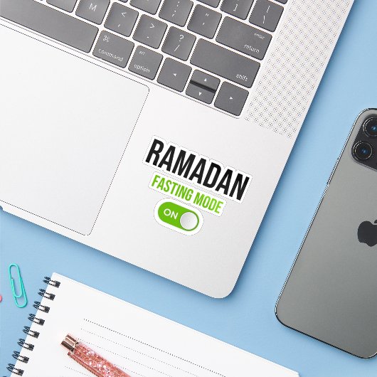 Ramadan: Ein-Gang-Modus Aufkleber (Laptop mit iPhone)