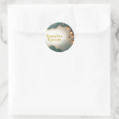 Ramadan Elegance Green & Gold Lanterns and Mosque Runder Aufkleber (Tasche)