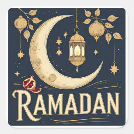 Ramadan fängt das Licht, den Rhythmus. Quadratischer Aufkleber