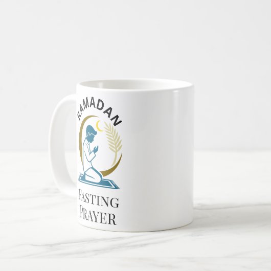 Ramadan Fasting Prayer Man Islamic Vector Graphic  Kaffeetasse (Vorderseite Links)