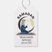 Ramadan Fasting Prayer Woman Hijab Islamic Graphic Geschenkanhänger (Rückseite)