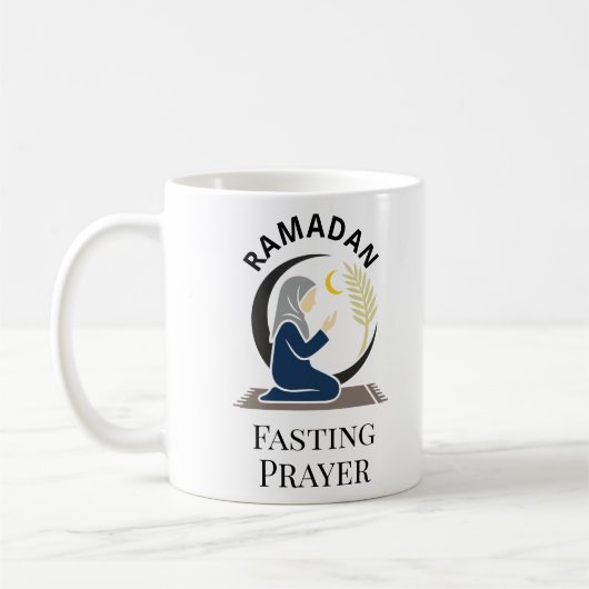 Ramadan Fasting Prayer Woman Hijab Islamic Graphic Kaffeetasse (Links)