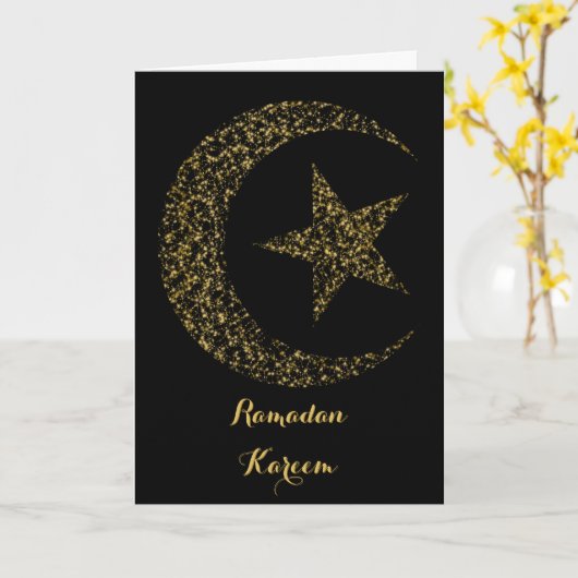 Ramadan Glows Crescent Moon Karte (Gelbe Blume)