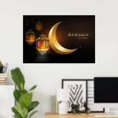 Ramadan Golden Moon Colorful Fanoos Poster (Heimbüro)