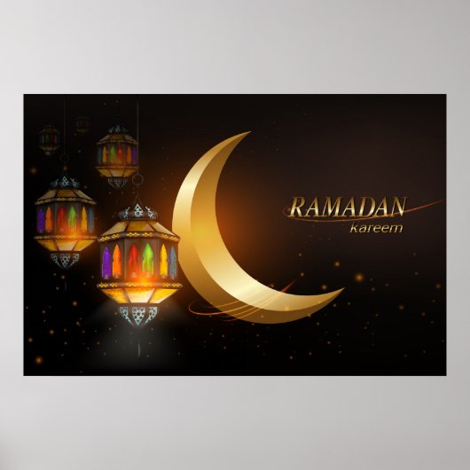 Ramadan Golden Moon Colorful Fanoos Poster (Vorne)