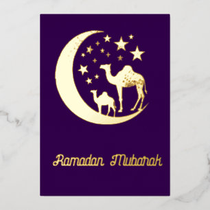 Ramadan  -  goldene Kamele  -  Folien-Einladung Folieneinladung