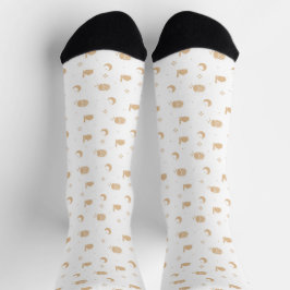 Ramadan Happy Eid White Beige Socken