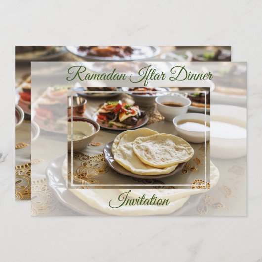 Ramadan Iftar Abendessen Islamische muslimische Ei Einladung (Vorne/Hinten)