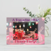 Ramadan Iftar Abendessen Islamisches muslimisches  Einladung (Stehend Vorderseite)