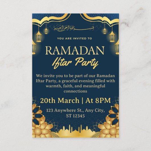 Ramadan Iftar Invitation Card Einladung (Vorderseite)