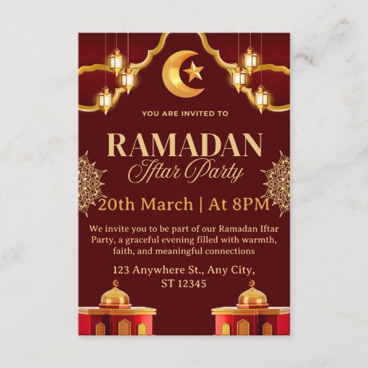 Ramadan Iftar Invitation Card Einladung (Vorderseite)