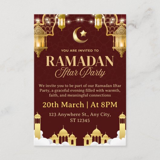 Ramadan Iftar Invitation Card Einladung (Vorderseite)