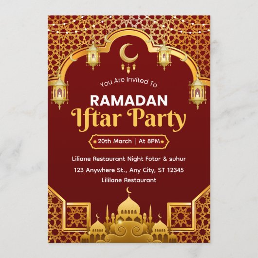Ramadan Iftar Invitation Card Einladung (Vorderseite)