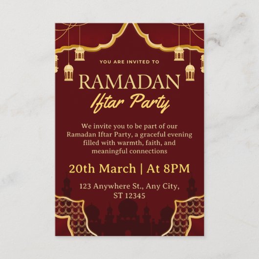 Ramadan Iftar Invitation Card Einladung (Vorderseite)