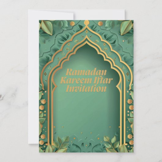 Ramadan Iftar Invitation Elegant Crescent Design Einladung (Vorderseite)