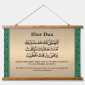 Ramadan Iftar & Suhoor Dua Gold Islamisches Muster Wandteppich Mit Holzrahmen (Vorderseite)