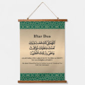 Ramadan Iftar & Suhoor Dua Gold Islamisches Muster Wandteppich Mit Holzrahmen (Vorderseite)