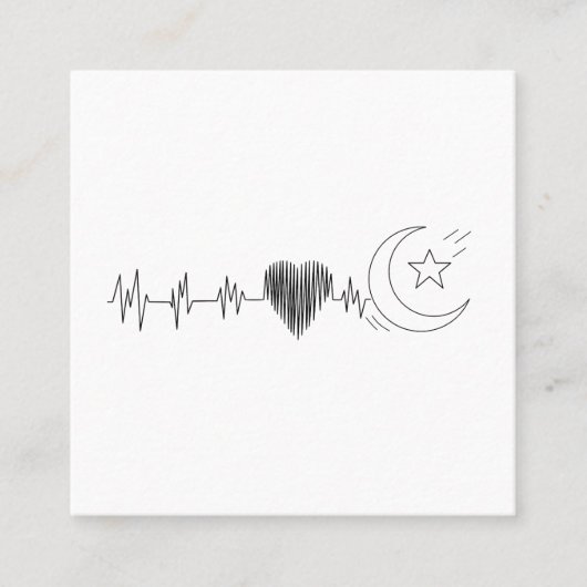 Ramadan Islam im Herzrhythmus Quadratische Visitenkarte (Vorderseite)