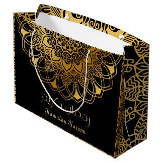Ramadan Kareem abstraktes Blumengold radial Große Geschenktüte