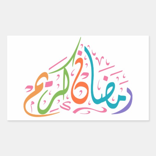 Ramadan Kareem arabisch farbenfroh Rechteckiger Aufkleber (Vorderseite)