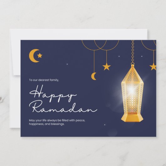 Ramadan Kareem Blue Feiertagskarte (Vorderseite)