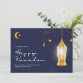 Ramadan Kareem Blue Feiertagskarte (Stehend Vorderseite)