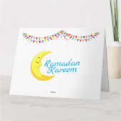 Ramadan Kareem Blue Grußkarte mit Laterne Dankeskarte (Rückseite)