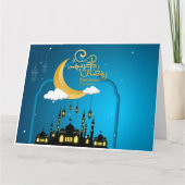 Ramadan Kareem Blue Grußkarte mit Laterne Dankeskarte (Vorderseite)