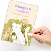 Ramadan Kareem Cat Colorful Blume Card Karte