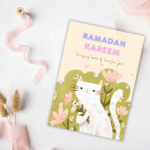 Ramadan Kareem Cat Colorful Blume Card Karte