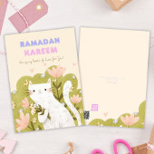 Ramadan Kareem Cat Colorful Blume Card Karte