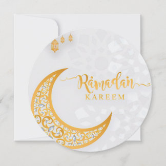 Ramadan Kareem Circle White & Golden Feiertagskarte