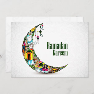 Ramadan Kareem Colorful Crescent Feiertagskarte