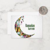 Ramadan Kareem Colorful Crescent Mitteilungskarte (Vorderseite/Rückseite Beispiel)