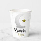 Ramadan Kareem Crescent Design - Islamischer Mubar Pappbecher (Rückseite)